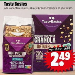  35 80 200 350 tasty basics robuust brood pak voedzame voeding 8x high protein carb crackers meerzaden minder eiwitten granola naturel koolhydraten 
