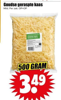  geraspte kaas 500 goudse mild zak geraspt ge 