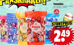  200 paaseitjes gevuld massief zak wit puur mess praline mix vulling 