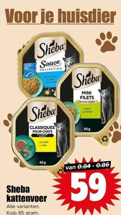  huisdier sheba sauce collection tonijn classiques pour chats poulet mini filets konijn kattenvoer kuip 