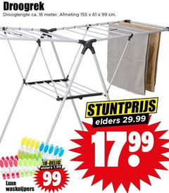  droogrek 16 18 99 drooglengte ca. meter cm luxe wasknijpers delig elders 