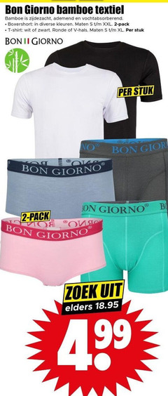  2 bon giorno bamboe textiel zijdezacht ademend vochtabsorberend boxershort kleuren maten xxl pack shirt wit zwart ronde hals xl stuk ii zoek elders 