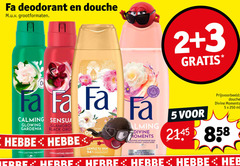  2 3 5 250 fa deodorant douche grootformaten salt calming sensua glowing gardenia black hebbe lasting freshness sense gentle to skin naturally ingredients shower divine moments ontspannende geur parfum apaisant longue duree camelia douchecreme gel creme ml 