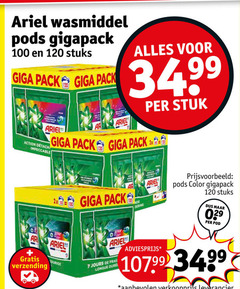  ariel wasmiddel 7 100 120 gigapack stuks giga pack action impeccable stuk 2x nor verzending longue color pod 