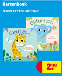  kartonboek olifant plezier giraf zoek vriendjes 