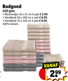  handdoek washandjes 2 4 6 16 50 100 140 450 badgoed gsm cm pak katoen 