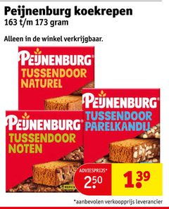  250 peijnenburg koekrepen tussendoor naturel noten repen 