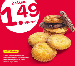  2 stuks american havermoutkoek cranberry roomboter gevulde koek vers oven 
