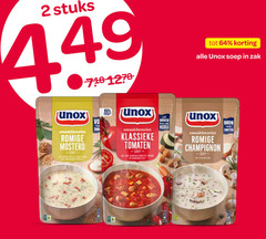  unox soep 2 64 stuks zak romige mosterd groenten vezels klassieke tomaten men champignon 