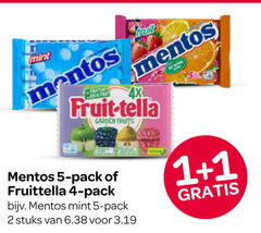  fruit-tella mentos snoep 1 2 4 5 mint austin 4x fruit garden fruits pack fruittella stuks 