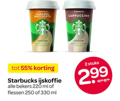  starbucks ijskoffie 2 55 250 330 caramel macchiato cappuccino bekers ml flessen stuks 