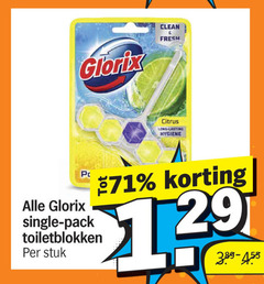  glorix toiletblok clean fresh citrus lasting hygiene pc single pack toiletblokken stuk 