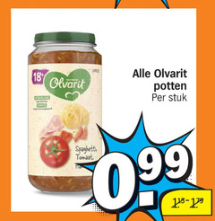  olvarit babyvoeding 18 potten stuk spaghetti tomaat 