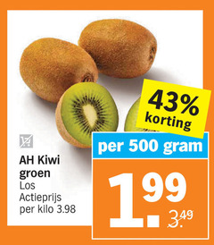  kiwi 500 groen actieprijs kilo 