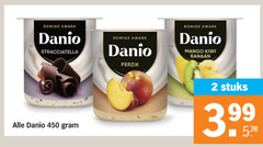  danone danio kwark 2 450 romige stracciatella perzik mango kiwi banaan stuks 3.99 