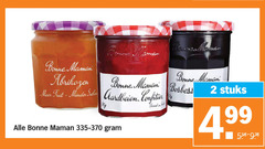  bonne maman jam 2 abrikozen fruit minder aardbeien bereid stuks 