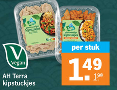  albert heijn huismerk vegetarisch plantaardige kipstukjes terra indiase kipstuckjes stuk 