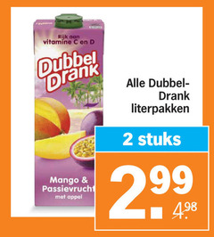  dubbeldrank fruitdrank 2 rijk vitamine dubbel drank mango passievrucht appel stuks 