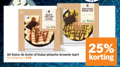  taart 25 dulce leche karamel noten dubai pistache brownie actieprijs 5.99 