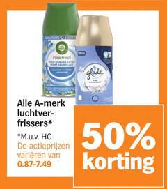  luchtverfrisser 50 fresh stop odeurs 24 stopt geuren 7 glade clean merk m.u.v hg varieeren 
