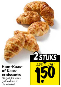  kaasbroodjes 150 ham kaas croissants dagelijks vers gebakken 2stuks 