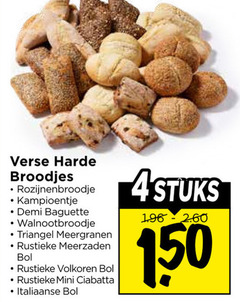 broodjes 4 150 verse harde kampioentje demi baguette triangel meergranen rustieke meerzaden bol volkoren mini ciabatta italiaanse stuks 