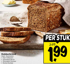  brood robberbrood gesneden fijn volkoren zonnepit bruin donker stuk 