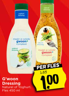  gwoon dressing 100 450 yoghurt salade naturel fles ml 