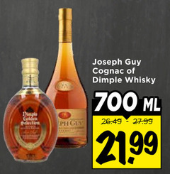 dimple joseph guy cognac whisky 700 golden selection ph ml 