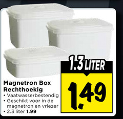  magnetron box rechthoekig vaatwasserbestendig vriezer liter 1.3liter 