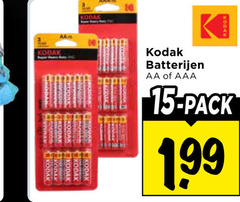  kodak batterijen 15 aa aaa pack 