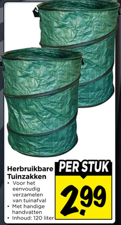  tuinafvalemmer 120 herbruikbare stuk verzamelen tuinafval handvatten inhoud liter 