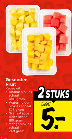  mango ananas 2 240 400 gesneden fruit ananasblokjes schaal blokjes pitjes mangoblokjes stuks 