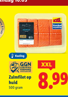  zalmfilet 500 fruit voordeel koeling certified farming huid xxl 
