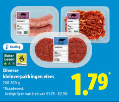  200 varken braadworst koeling beter leven bescherming kleinverpakkingen vlees hamburger varieeren 