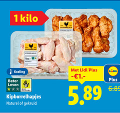  kipwings 1 kilo scharrelkip kipborrelhapjes koeling beter leven naturel gekruid 