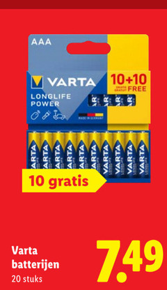  varta batterijen 10 20 aaa longlife power free germany stuks 