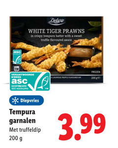  200 white tiger prawns crispy tempura with sweet flavoured sauce kweek gecertificeerd asc-aqua.org luxurious dip frozen ge diepvries garnalen 3.99 