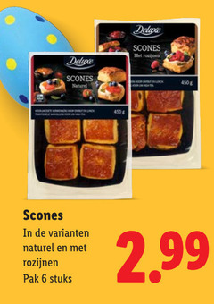  scones 6 naturel rozijnen pak stuks 