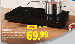  silvercrest inductiekookplaat 9 dubbele vermogensniveaus maximaal 
