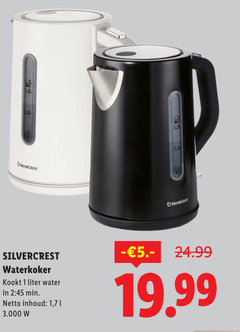  silvercrest waterkoker 1 kookt liter water 2 45 min inhoud 7 l 