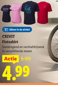 fietsshirt city crivit sneldrogend vochtafdrijvend maten 5.99 