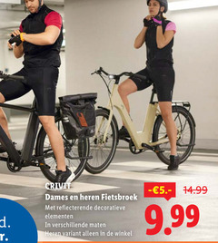  fietsbroek crivit dames heren decoratieve elementen maten 