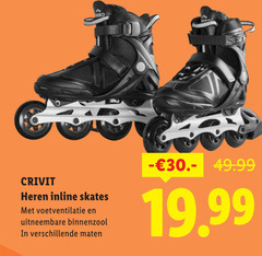  crivit heren inline skates uitneembare binnenzool maten 