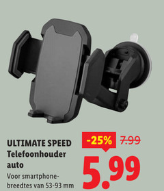 ultimate speed telefoonhouder auto voor smartphone- breedtes van 53-93 mm -25   7.99 5.99 