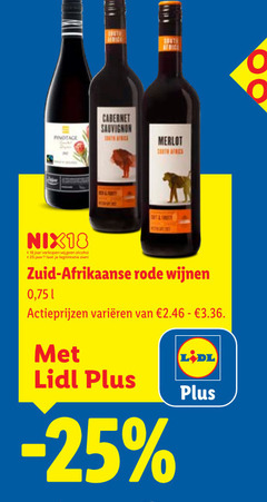  rode wijn 18 25 cabernet sauvignon pinotage merlot nix18 jaar alcohol legitimatie zuid afrikaanse wijnen varieeren 