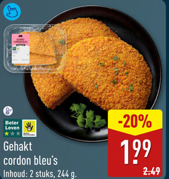  cordon bleu 2 gehakt beter leven dieren bescherming inhoud stuks 