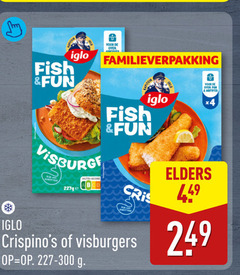  visburgers iglo oven familieverpakking fish fun eiwitten nutri score kapitein pan airfryer elders 