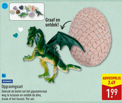  dinosaurus set 5 kosmos opgravingsset gebruik beitel weg krassen dino draak fossiel 