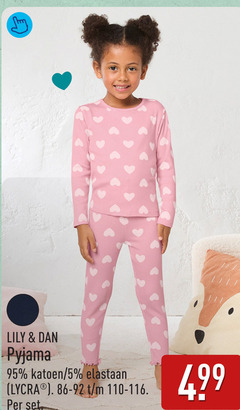  meisjes pyjama 5 lily katoen elastaan lycra 